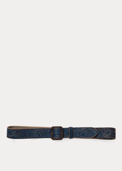 Men's Ralph Lauren Hand-Tooled Leather Belt | 618495RVM